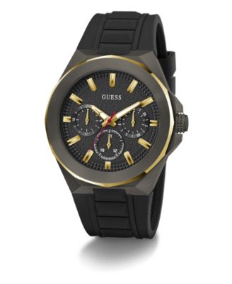 Men's Multi-Function Black Silicone Watch 46mm