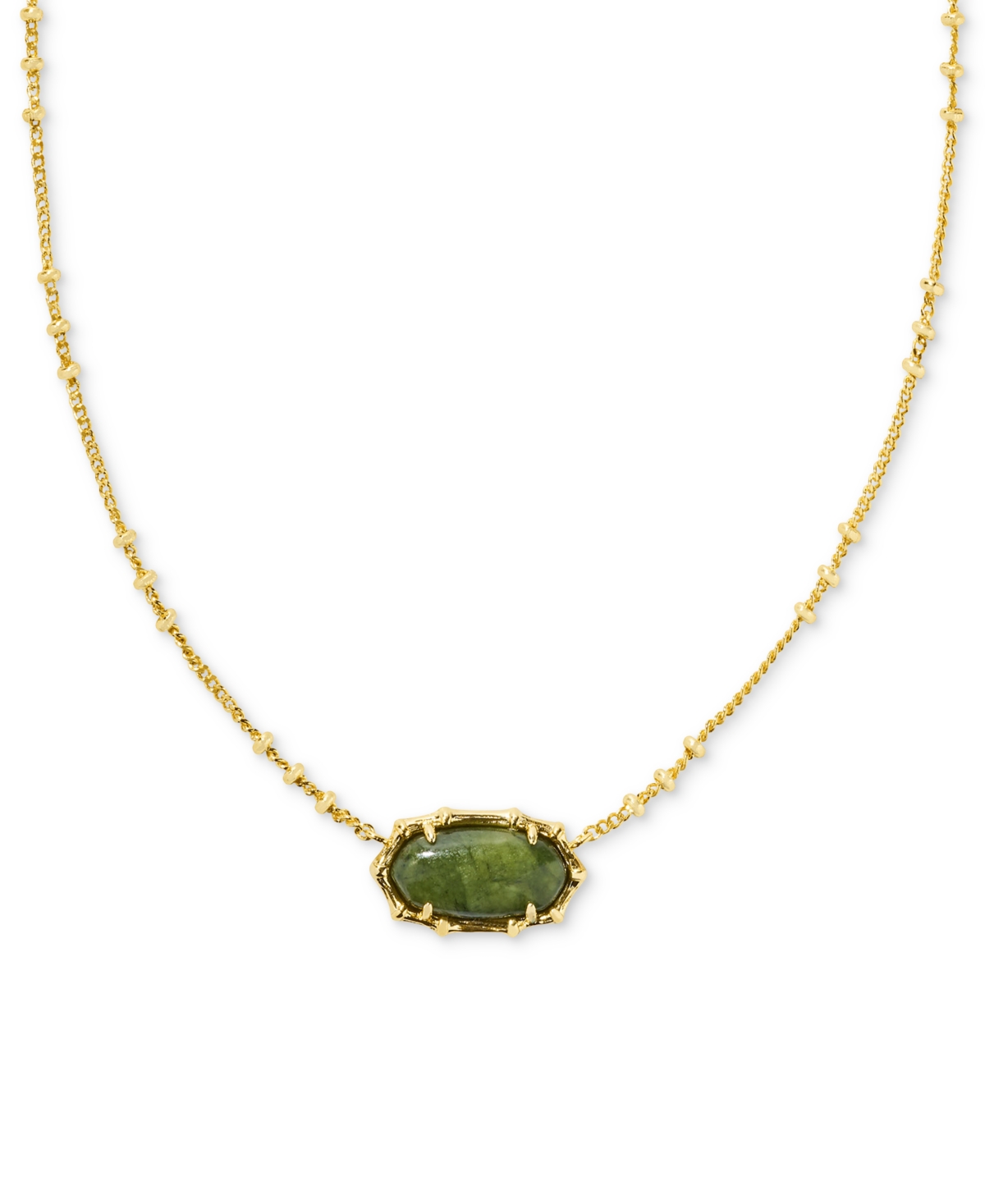 Kendra Scott 14k Gold-Plated Bamboo Framed Stone Adjustable Pendant Necklace, 19