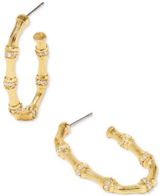 Kendra Scott - Gold-Tone Maura Bamboo-Shaped Medium Hoop Earrings