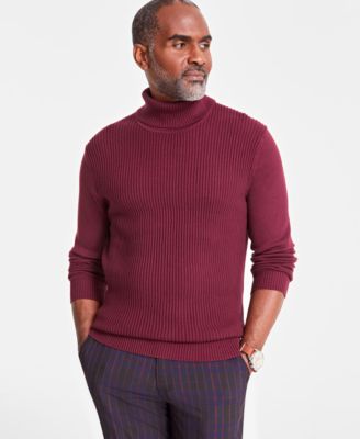 Men's Textured Cotton Turtleneck Sweater, Created for Macy's 