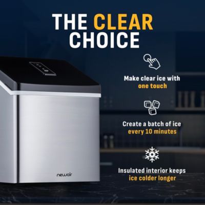 Countertop Clear Ice Maker 40 lbs Daily Output with BPA-Free Easy-Clean Parts for Cocktails and More