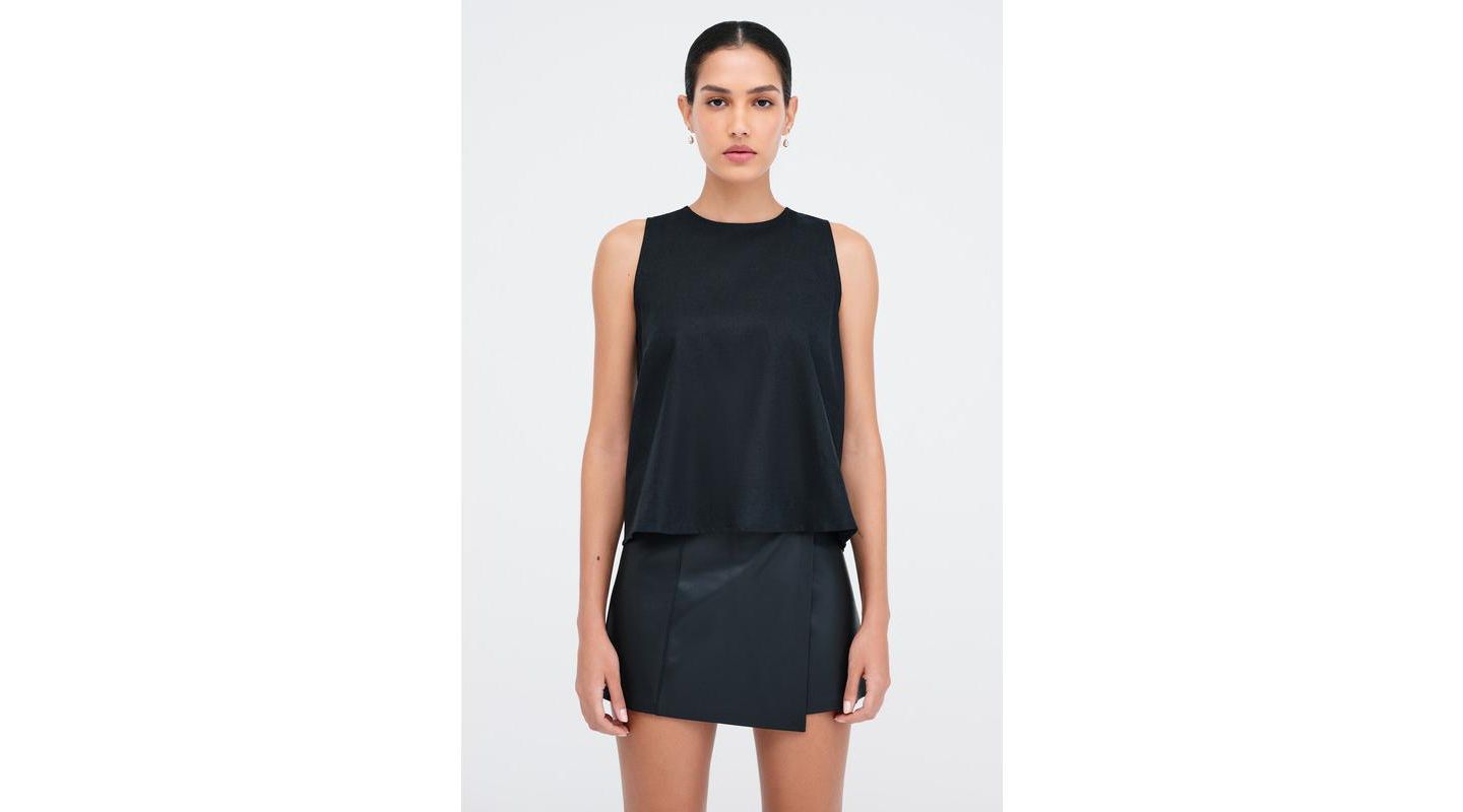 Женский топ Marcella McKinley Sheer Linen Sleeveless A-Line with Back Zip, цвет: Чёрный — фото 4
