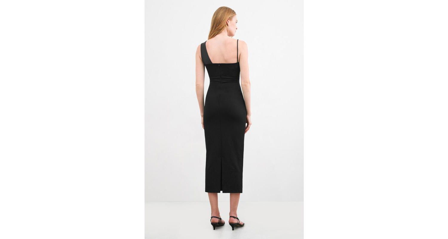 Women's Nova Asymmetric-Strap Sleeveless Midi Dress