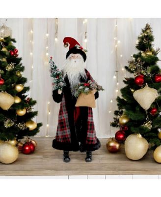 Santa with Tree Decoration – Festive Holiday Accent for Home and Garden