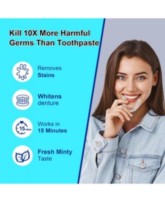 Retainer Cleaner with 120 Denture Cleaning Tablets, Quickly Remove Odors, Discoloration Stains & Plaque from Aligner, Mouth Guard, Night Guard and More Dental Appliances