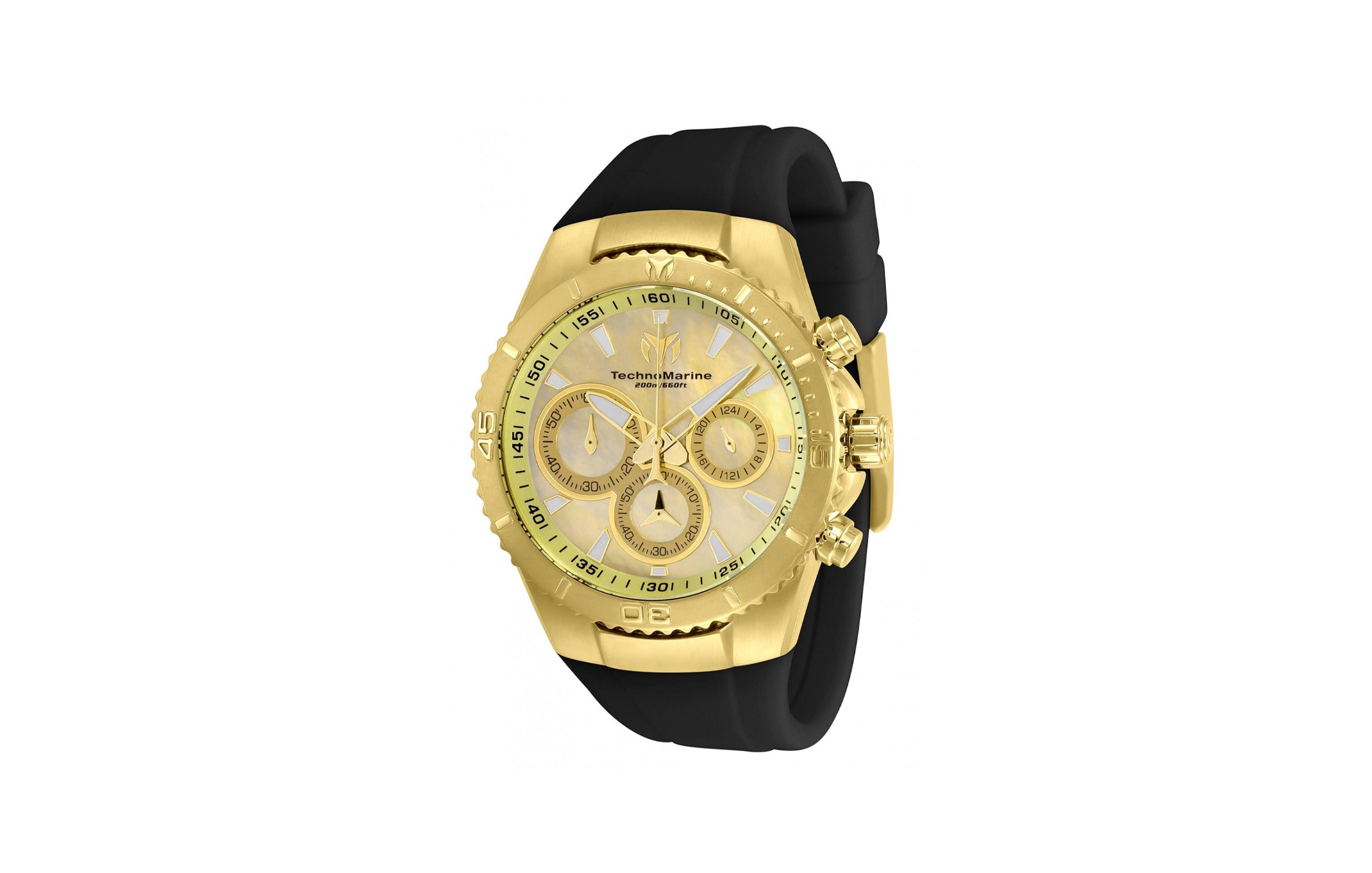 TechnoMarine Women's Tm-220072 Manta Quartz Chronograph Gold Dial Watch