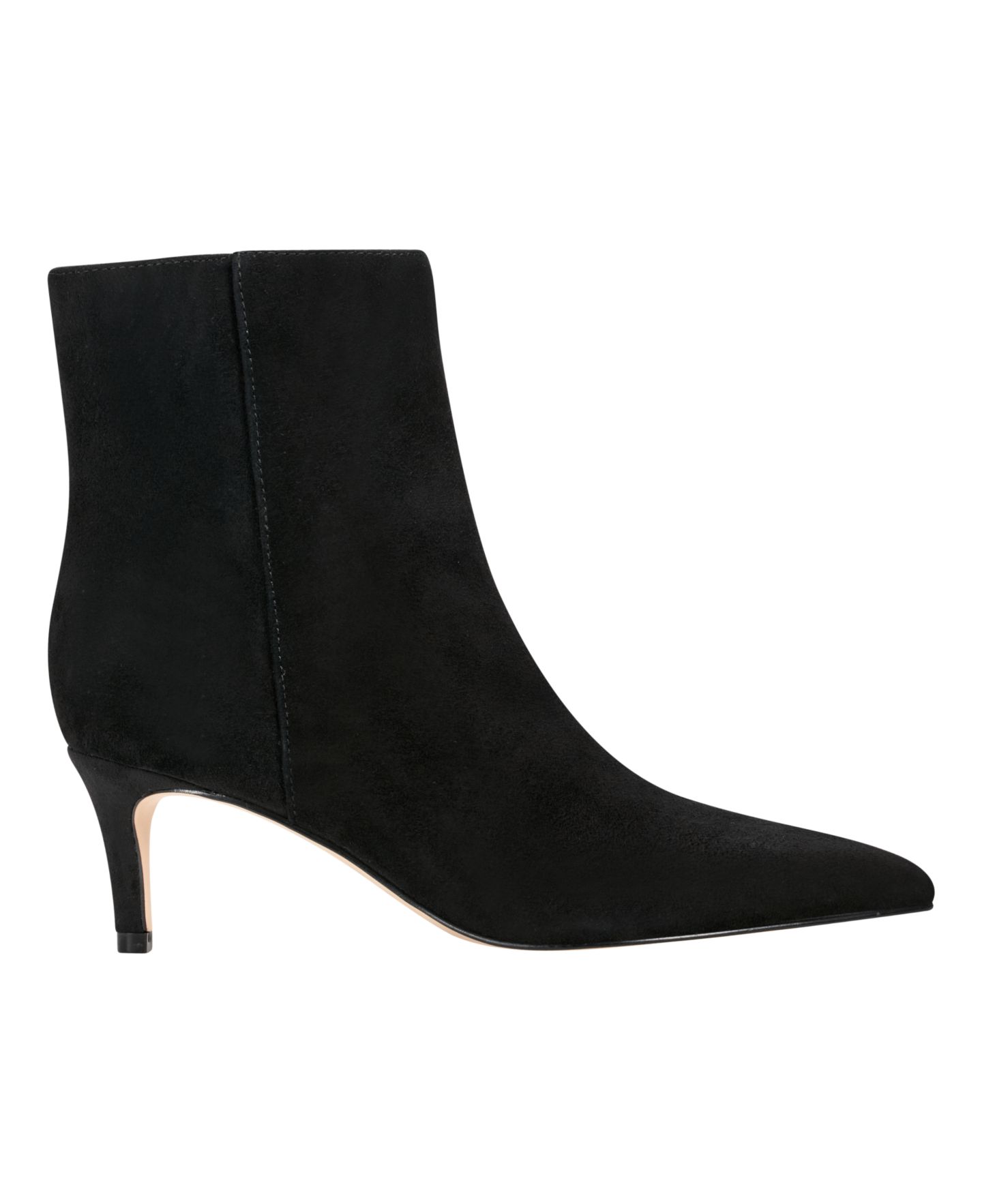 Женские ботинки Marc Fisher Glorry Pointy Toe Kitten Heel Booties, цвет: Чёрный замшевый — фото 2