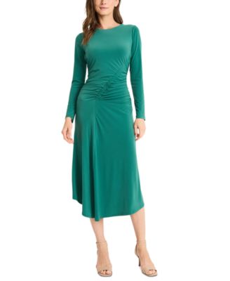 Maggy London - Women's Asymmetric-Ruching A-Line Dress