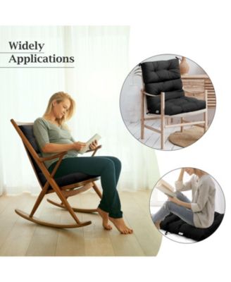 Tufted Patio High-Back Chair Cushion with Non-Slip String Ties