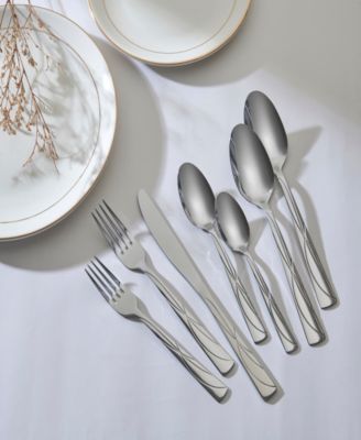 Jara Mirror 42 Piece Flatware Set with Wire Caddy, Service for 8 