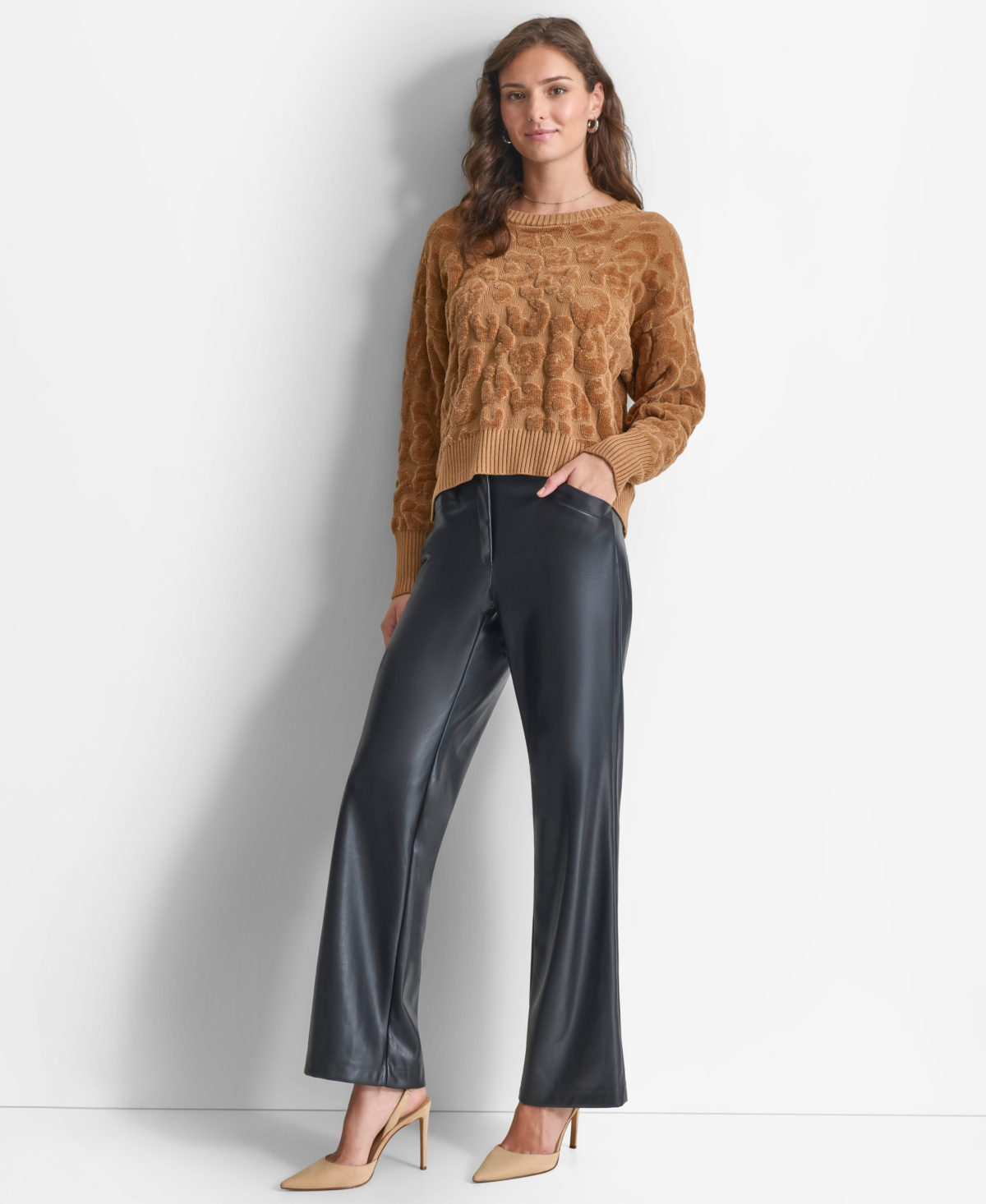 Dkny Women's Round-Neck Animal Chenille Sweater