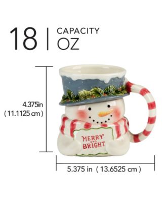 Snowman Greetings 3D Mugs, Set of 4
