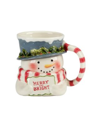Snowman Greetings 3D Mugs, Set of 4