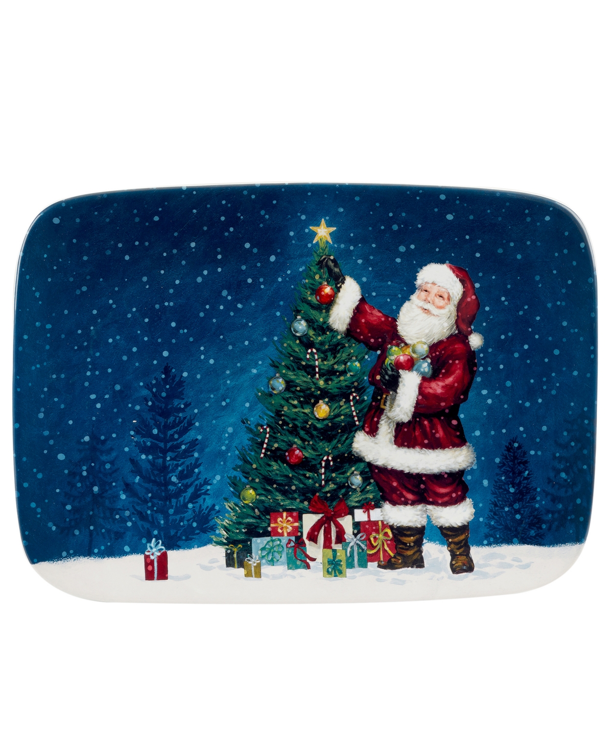 Certified International Santa's Secret Rectangular Serving Platter In Multi
