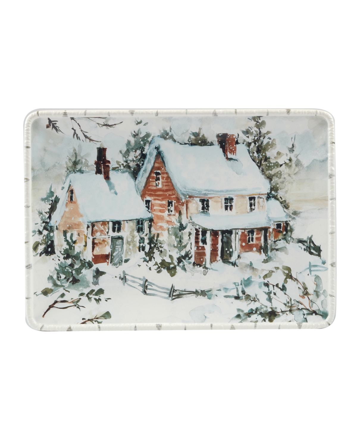 Certified International Winter's Frost Medium Rectangular Platter In Multi