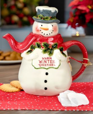 Snowman Greetings 3D Santa Teapot