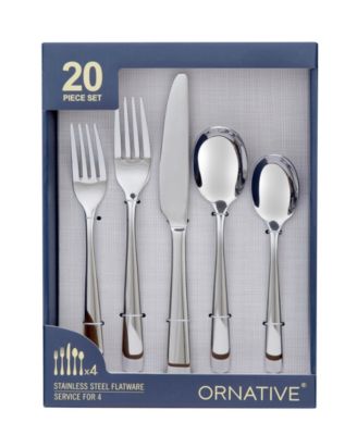 Aabbye Mirror 20 Piece Flatware Set, Service for 4 