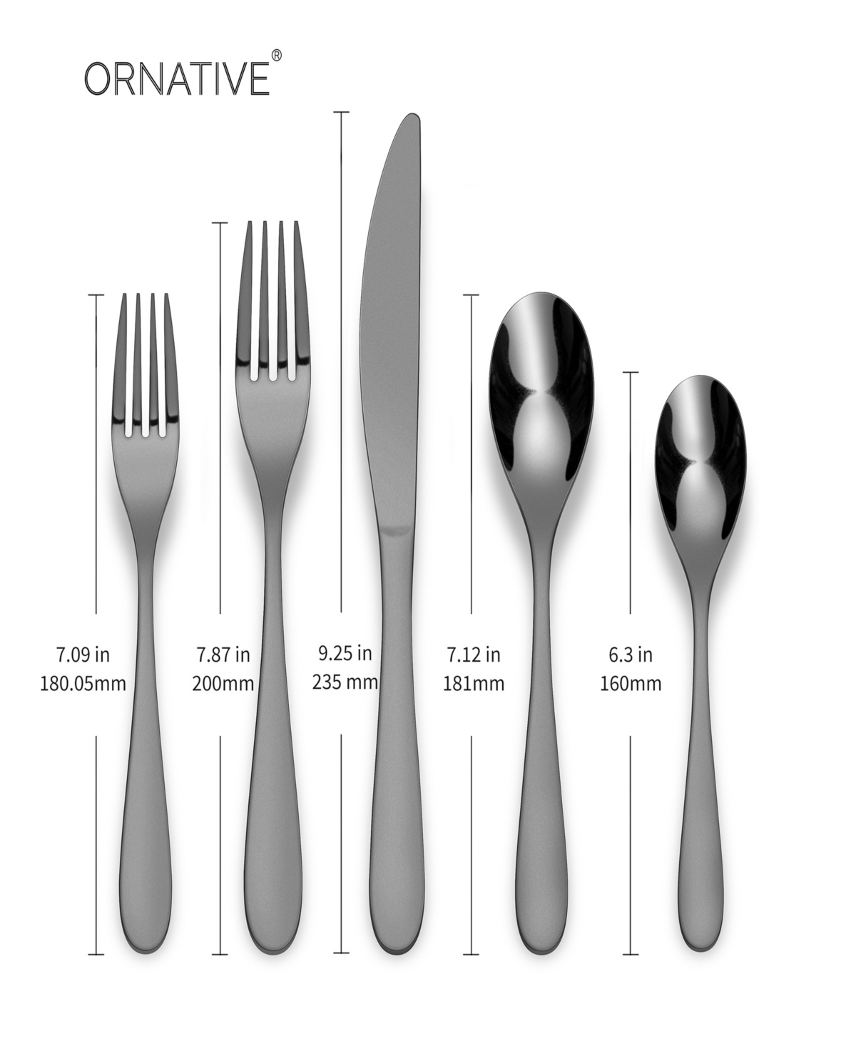 Ornative Percival Service For 4 20 Piece Flatware Set In Black