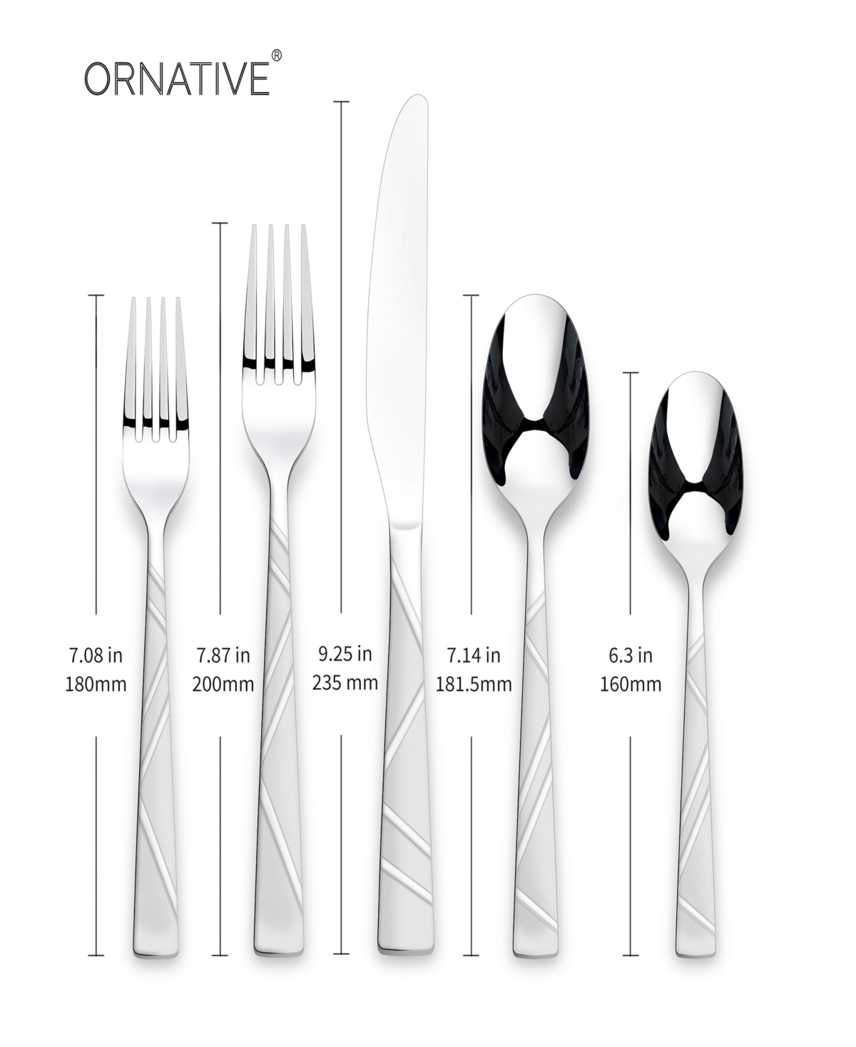 Ornative Jonah Sand Service For 4 20 Piece Flatware Set In Silver
