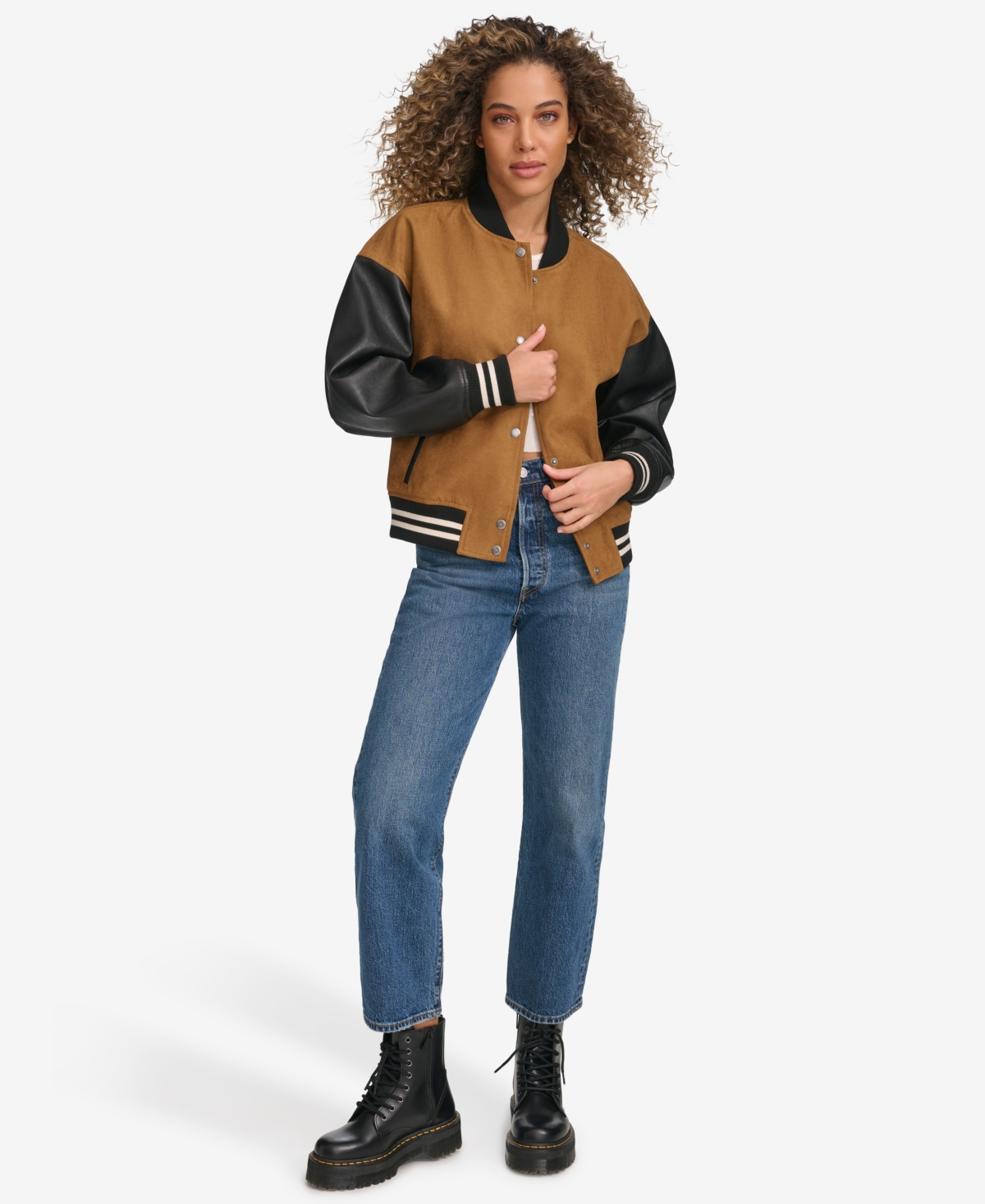 Levi's Women's Mixed Media Varsity Bomber Jacket