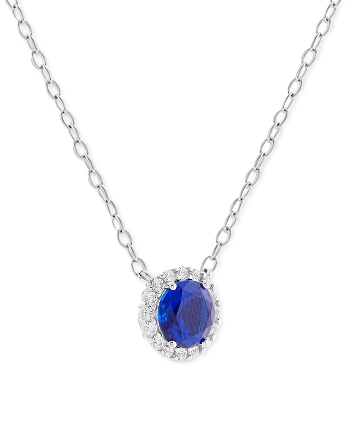 Holiday Lane Cubic Zirconia Birthstone Pendant Necklace in Sterling Silver, 16