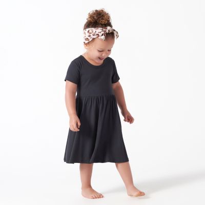 Baby Girls Midnight Floral Short Sleeve Twirl Dress