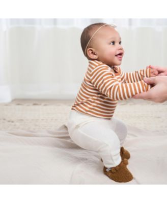 Baby Girls Fleece Pants, 4-Pack