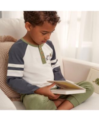 Toddler Boys Henley Shirt and Joggers, 2-Piece Set