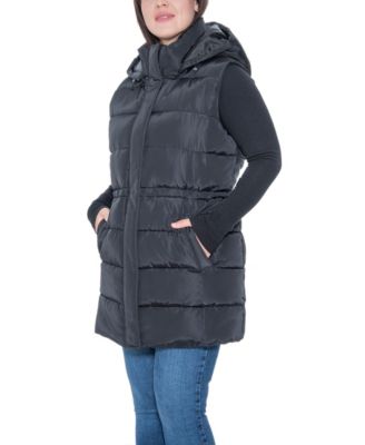 Plus Size Puffer Vest With Drawstring Waist