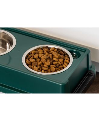 Remington 13lbs/12qt Medium Elevated Dog Food Bowl with Airtight Pet Food Storage Container, Green