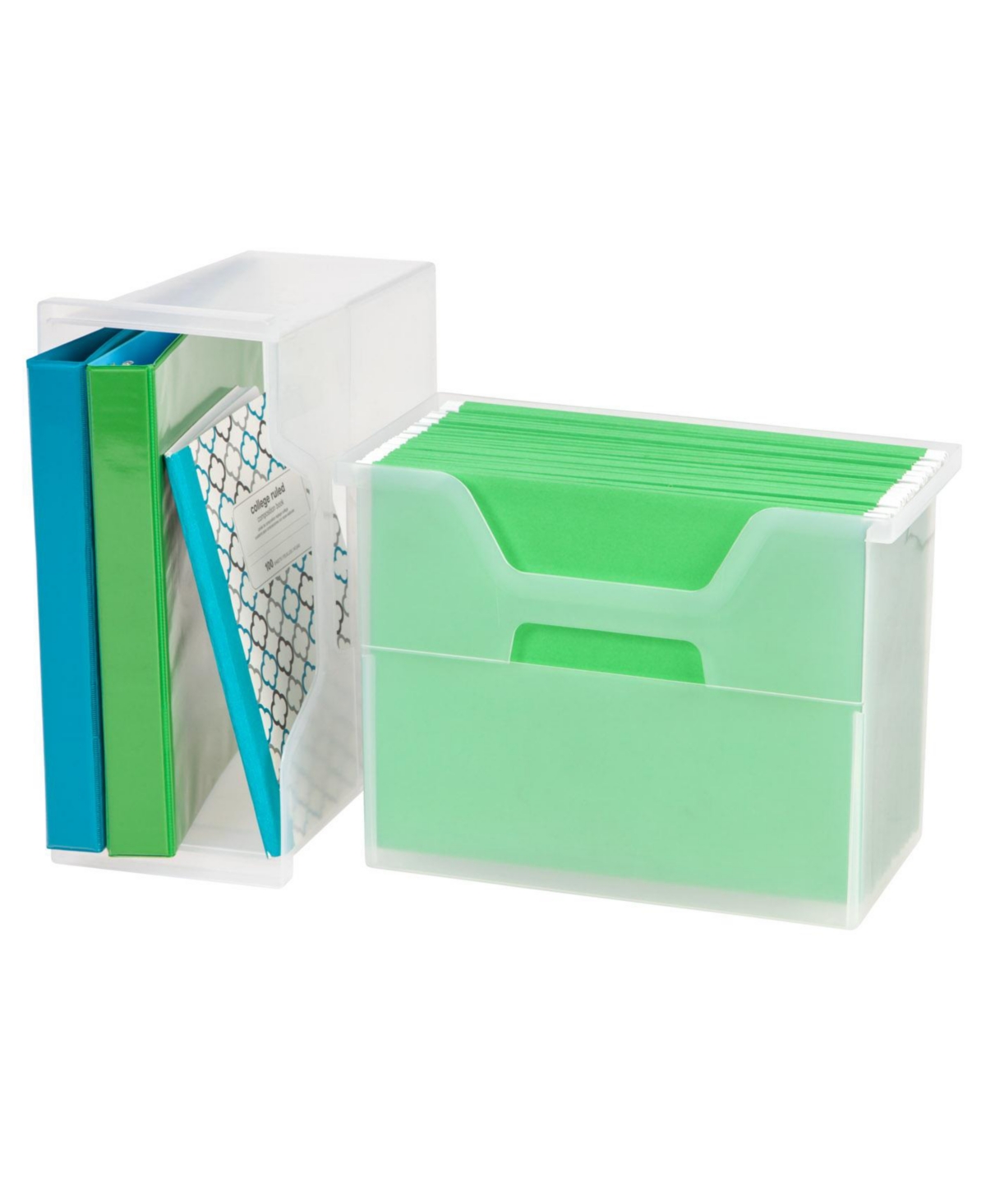 Iris Usa Medium Portable Desktop File Box with Open Lid, 6 Pack, Side Handles, Hanging File Folders, Tabs & Inserts, Letter Size, Magazines, Newspaper