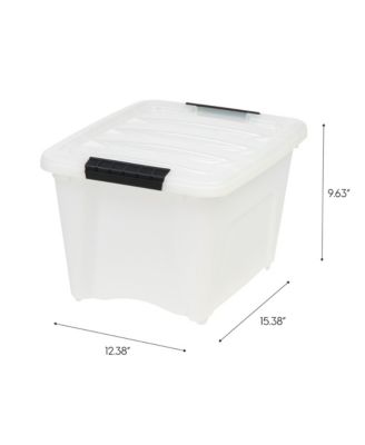 6 Pack 19qt Plastic Storage Bin with Lid and Secure Latching Buckles, Pearl