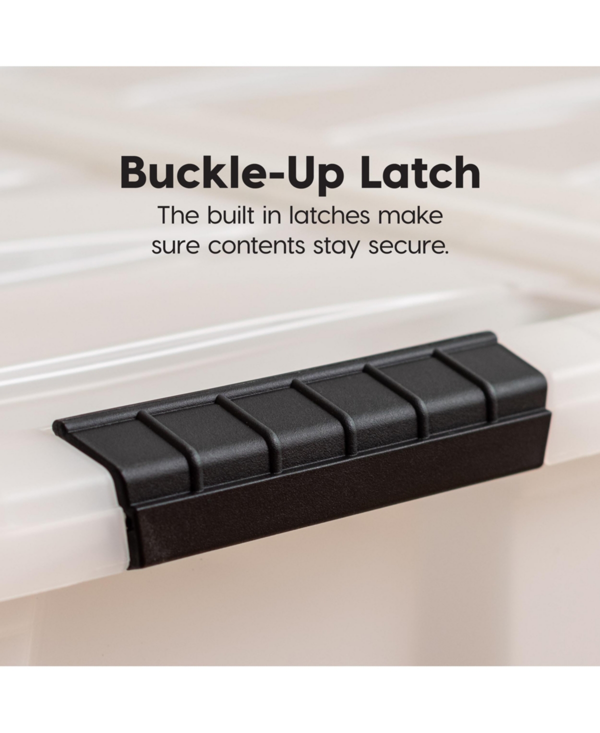 Iris 4 Pack 53qt Plastic Storage Bin with Lid and Secure Latching Buckles, Pearl