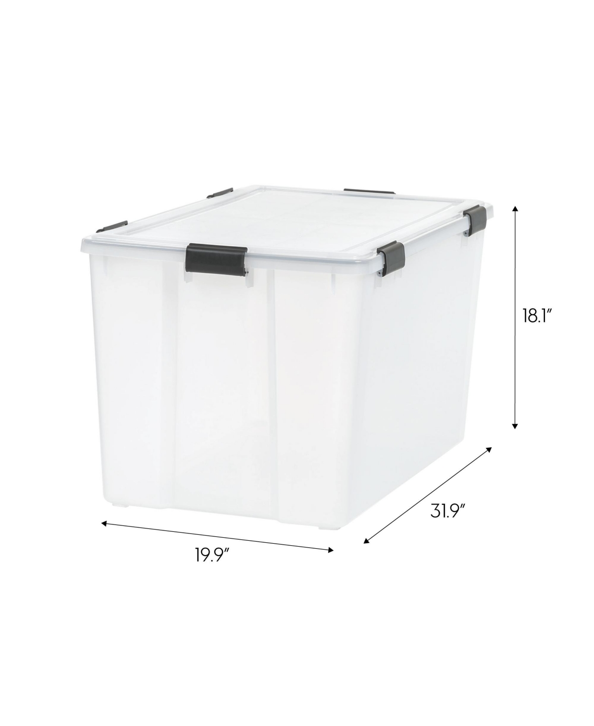 Iris 3 Pack 156qt Weatherpro Airtight Plastic Storage Bin with Lid and Seal and 6Secure Latching Buckles