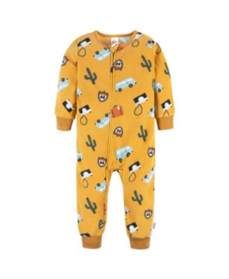 Baby Boys Footless Fleece Pajamas, 3-Pack