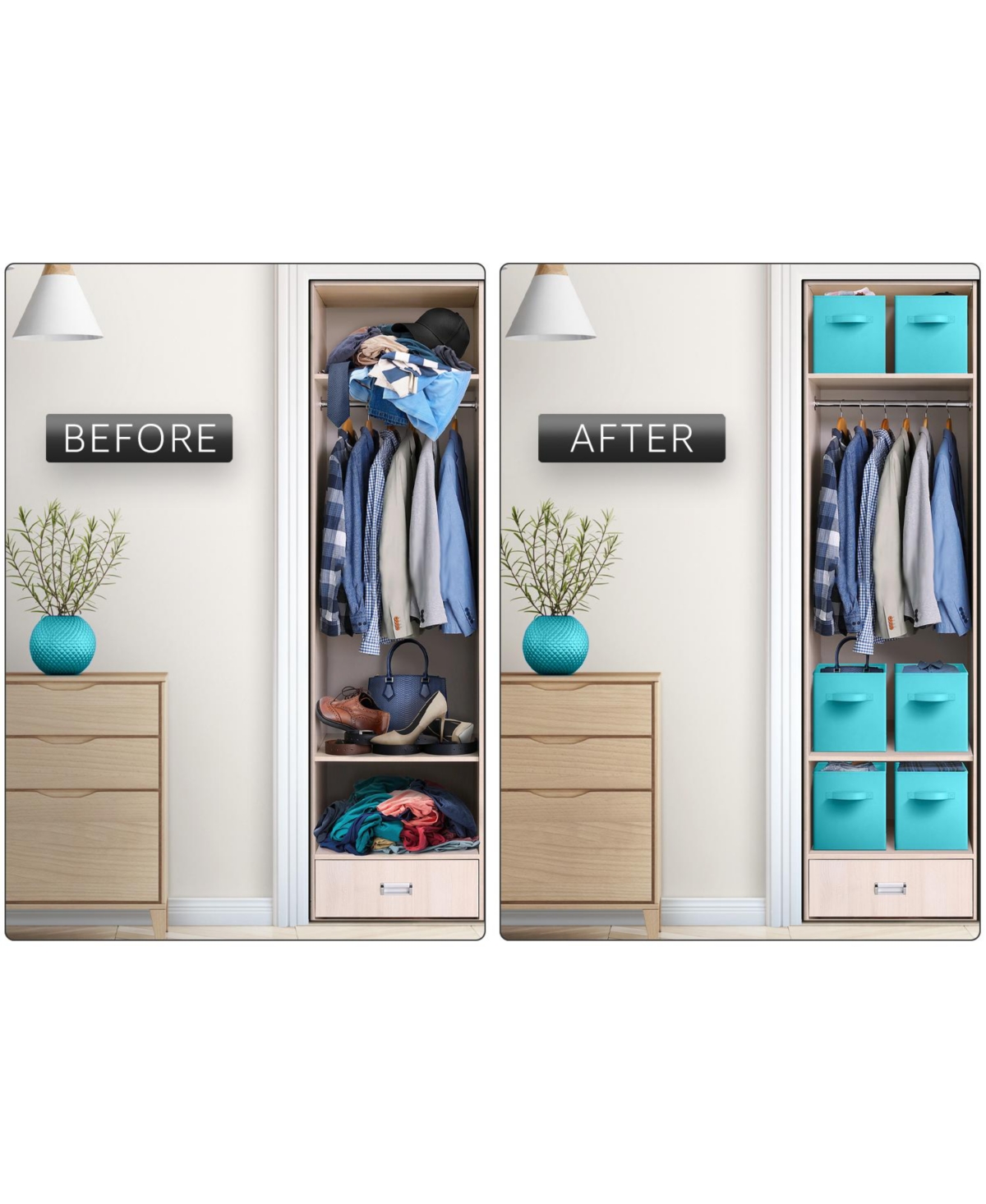 Sorbus 11 Inch 6 Pack Foldable Fabric Storage Cube Bins with Handles - for Organizing Pantry, Closet, Nursery, Playroom, and More
