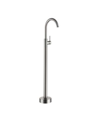 Freestanding Floor Mount Bath Tub Filler Faucet with Single Handle and Water Supply Lines