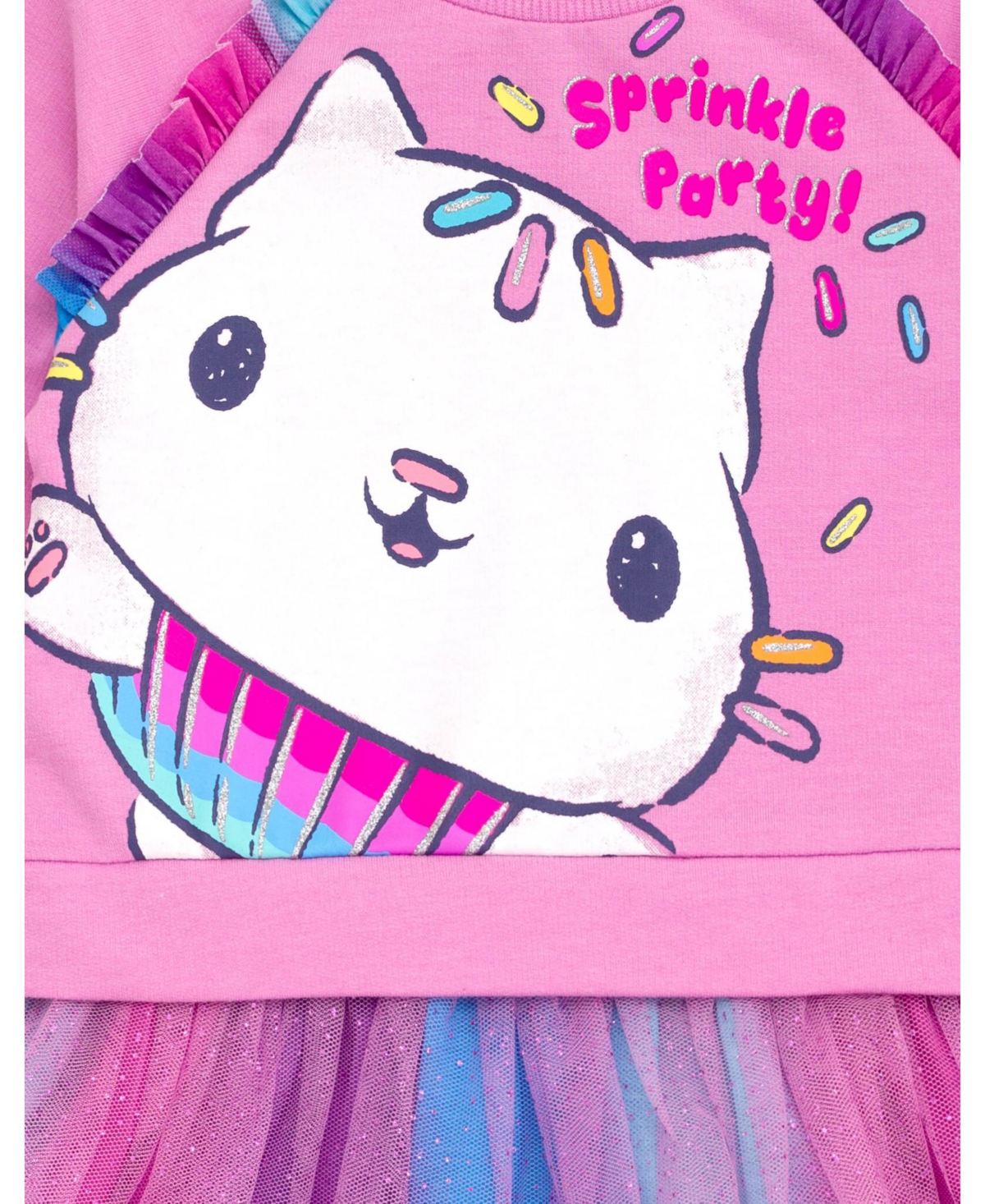 Dreamworks Gabby's Dollhouse Toddler Girls Pandy Paws Cakey Cat French Terry Dress to