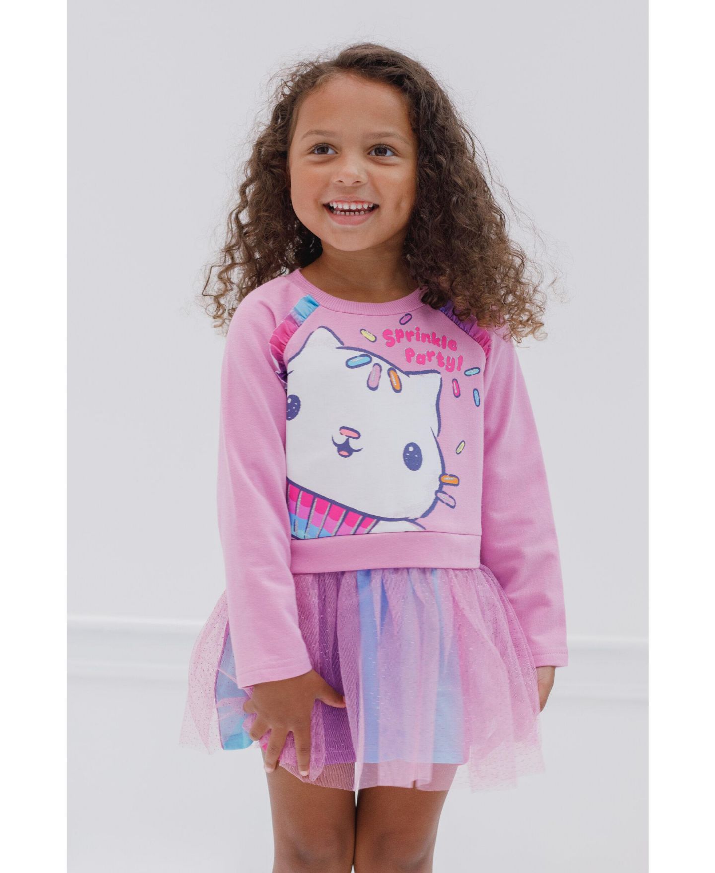 Платье Gabby's Dollhouse Pandy Paws Cakey Cat French Terry Dress для девочек, цвет: Розовый — фото 3