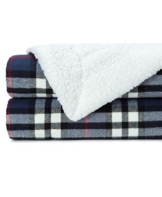 Premium Beige Cream Sherpa Plaid Throw Blanket - Soft Cozy Plush Fluffy Fleece Flannel Throws Blankets for Sofa Couch Living & Bed Room