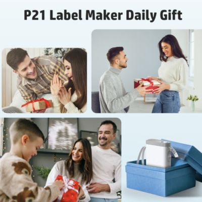 Label Maker Machine with Tape, P21-A Portable Bluetooth Label Printer, Wireless Built-in Cutter Sticker Maker Mini Label Makers with Multiple Templates for Organizing Storage Office Home, Green