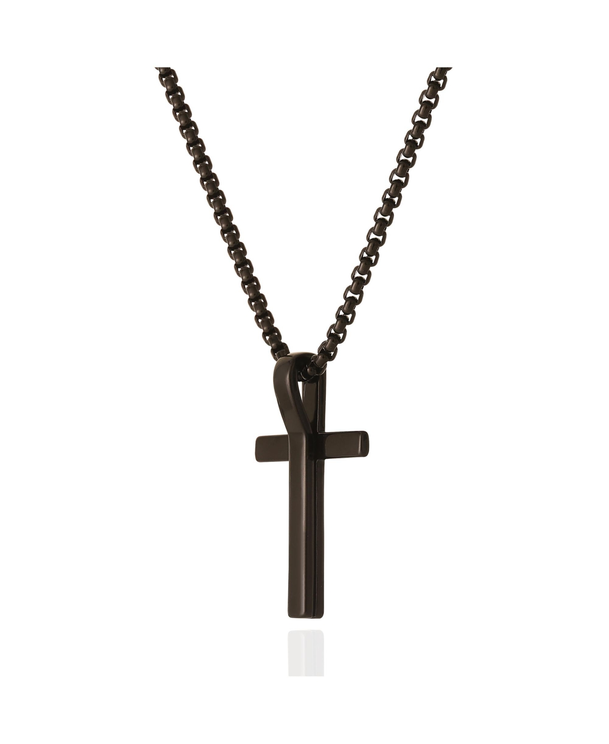 Black Cross Pendant 22" Chain - Black