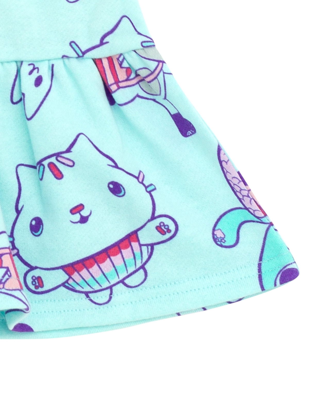 Dreamworks Gabby's Dollhouse Toddler Girls Pandy Paws Cakey Cat MerCat Fleece Dress to