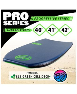 Pro 41" Bodyboard, Crescent Tail Body Board with Zero-G Polypro Core, 8LB H-Cell Deck Surlyn Slick Tru-Flex Mesh for Beach Surfing