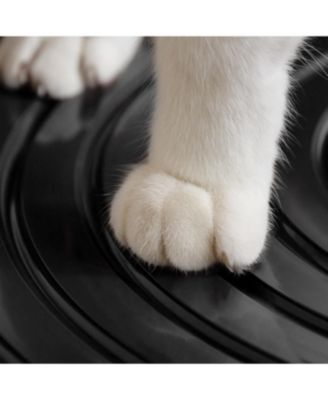 Top Entry Cat Litter Box with Scoop | Stylish Round Enclosed Design, White/Black