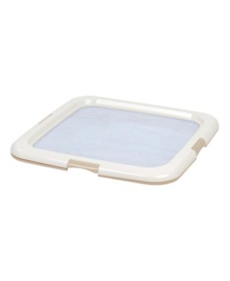 Holder, Fits 23"x23" or Larger, Medium, Puppy Dog Pad Hoder, Secured Latches, Non-Skid Rubber Feet, High Polish Finish for Easy Cleaning, Leak Protection, Dog Potty Tray, Blue