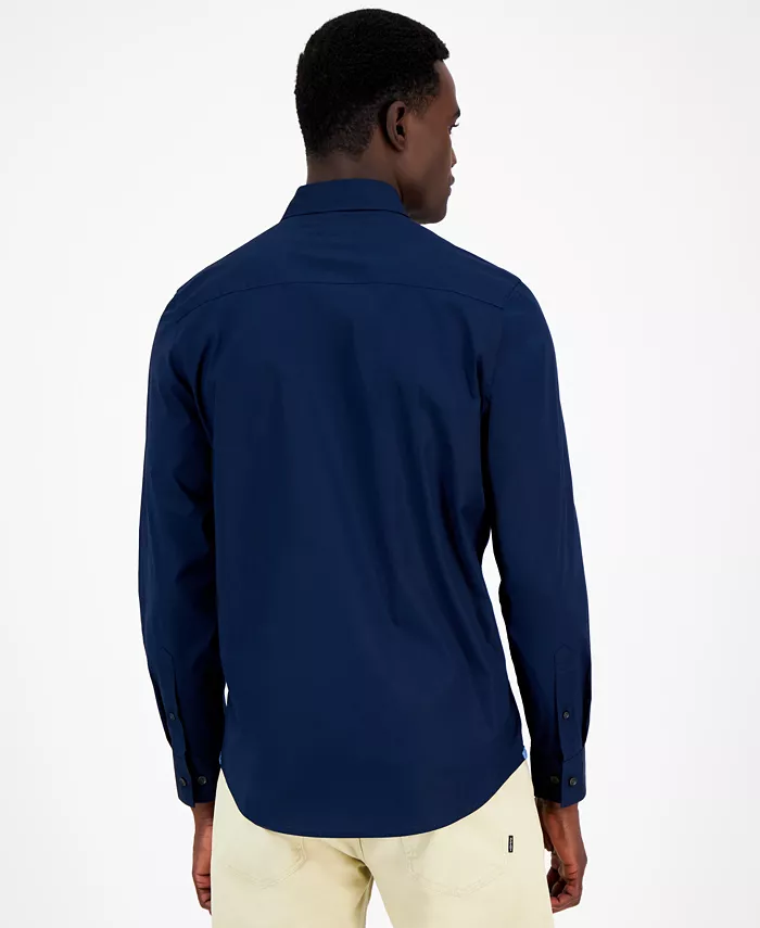 Men's Modern Classic-Fit Stretch Solid Button-Down Shirt - thumbnail 6