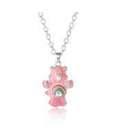 Care Bears Cheer Bear 3D Pendant Necklace - Pink, silver tone