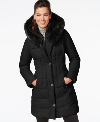 larry levine long puffer coat