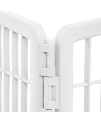 34'' Pet Playpen 2 Panel Add-On with Connecting Rods, Dog Playpen, Puppy Small Medium Dogs, Heavy-Duty Molded Plastic, Rust-Free, White